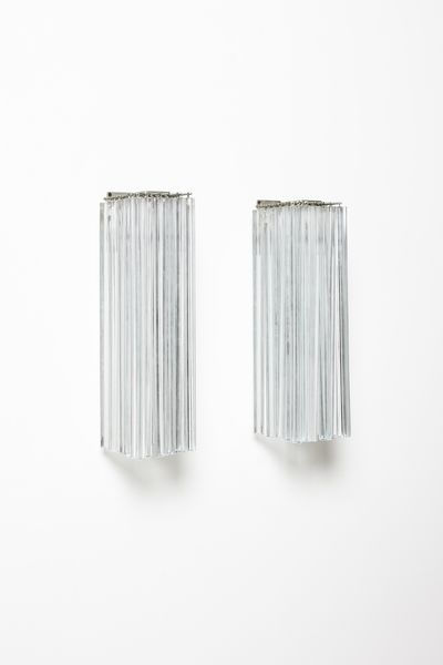 VENINI : Coppia di lampade da parete della serie Trilobo, Murano  - Asta Asta 438 | DESIGN E ARTI DECORATIVE DEL NOVECENTO Online - Associazione Nazionale - Case d'Asta italiane