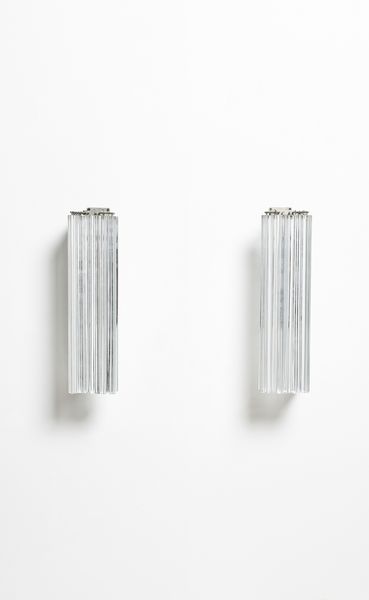 VENINI : Coppia di lampade da parete angolari della serie Trilobo, Murano  - Asta Asta 438 | DESIGN E ARTI DECORATIVE DEL NOVECENTO Online - Associazione Nazionale - Case d'Asta italiane