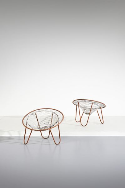 MANIFATTURA ITALIANA : Coppia di poltroncine  - Asta Asta 438 | DESIGN E ARTI DECORATIVE DEL NOVECENTO Online - Associazione Nazionale - Case d'Asta italiane