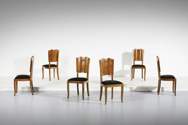 MANIFATTURA ITALIANA : Sei sedie  - Asta Asta 438 | DESIGN E ARTI DECORATIVE DEL NOVECENTO Online - Associazione Nazionale - Case d'Asta italiane