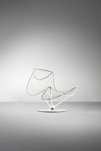 SERGIO CONTI, MARISA FORLANI & LUCIANO GRASSI - Poltrona scultura girevole String Chair-P8a per Emilio Paoli, Italia