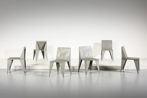 MANIFATTURA ITALIANA - Otto sedie ispirate al cubismo ceco