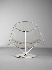SERGIO CONTI, MARISA FORLANI & LUCIANO GRASSI : Poltrona scultura girevole String Chair-P8a per Emilio Paoli, Italia  - Asta Asta 438 | DESIGN E ARTI DECORATIVE DEL NOVECENTO Online - Associazione Nazionale - Case d'Asta italiane
