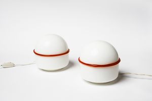 MASSARI NOTI - Coppia di lampade da tavolo mod. Tecla per Leucos, Murano