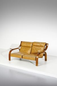 ZANUSO MARCO (1916 - 2001) - Divano a due posti mod. Woodline per Arflex, Milano
