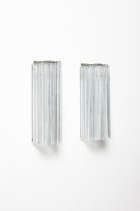 VENINI : Coppia di lampade da parete della serie Trilobo, Murano  - Asta Asta 438 | DESIGN E ARTI DECORATIVE DEL NOVECENTO Online - Associazione Nazionale - Case d'Asta italiane