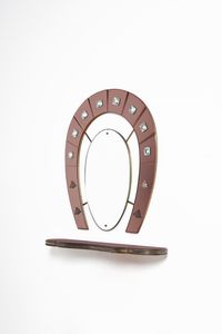 CRISTAL ART - Mensola con specchio a ferro di cavallo