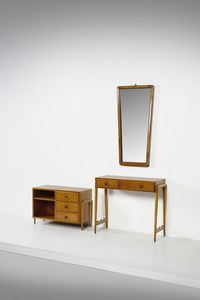 PONTI GIO (1891 - 1979) - attribuito. Comodino, consolle e specchio per Casa Moderna, Italia