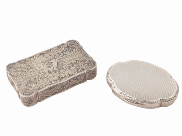 Due piccole scatole in argento  - Asta Galanterie e curiosit - Associazione Nazionale - Case d'Asta italiane