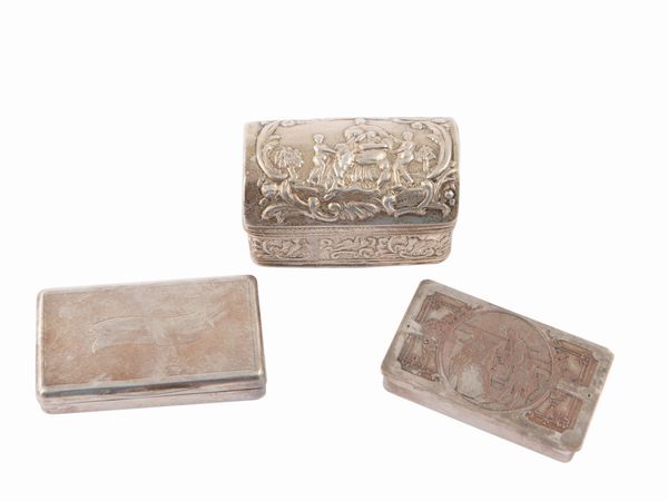 Tre piccole scatole  - Asta Galanterie e curiosit - Associazione Nazionale - Case d'Asta italiane