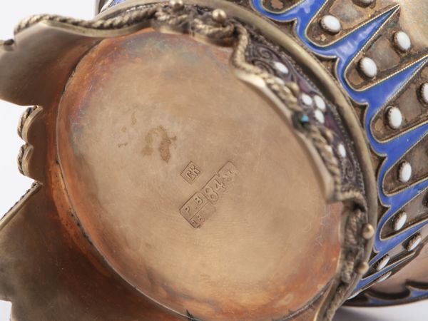 Lattiera in argento e smalti cloisonn, Mosca 1891  - Asta Galanterie e curiosit - Associazione Nazionale - Case d'Asta italiane