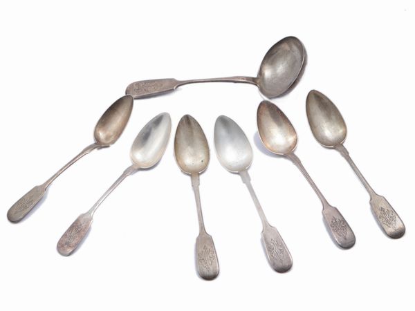 Set di posate in argento, Russia fine del XIX secolo  - Asta Galanterie e curiosit� - Associazione Nazionale - Case d'Asta italiane