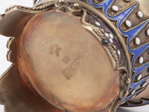 Lattiera in argento e smalti cloisonn, Mosca 1891  - Asta Galanterie e curiosit - Associazione Nazionale - Case d'Asta italiane