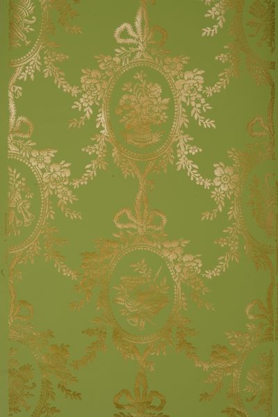 23 rotoli di carta da parati Zuber colore verde nuovi  - Asta Decoro in stile antico Palazzo Pugliese - Associazione Nazionale - Case d'Asta italiane