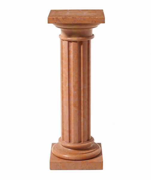 Colonna scanalata in marmo rosso di Verona. XX secolo  - Asta Decoro in stile antico Palazzo Pugliese - Associazione Nazionale - Case d'Asta italiane