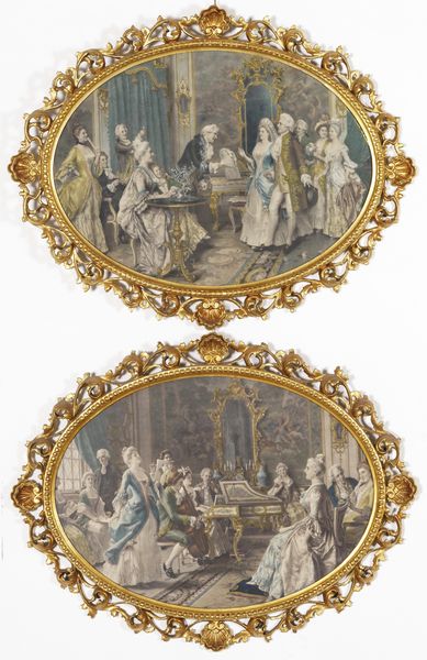 Coppia di stampe con scene di vita quotidiana. XX secolo  - Asta Decoro in stile antico Palazzo Pugliese - Associazione Nazionale - Case d'Asta italiane