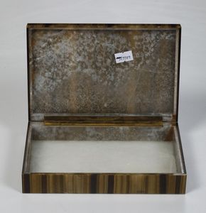 Scatola in occhio di Tigre. XX secolo  - Asta Antiquariato - Associazione Nazionale - Case d'Asta italiane