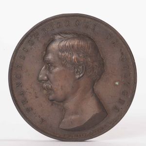 Medaglia commemorativa in bronzo. 1865  - Asta Antiquariato - Associazione Nazionale - Case d'Asta italiane