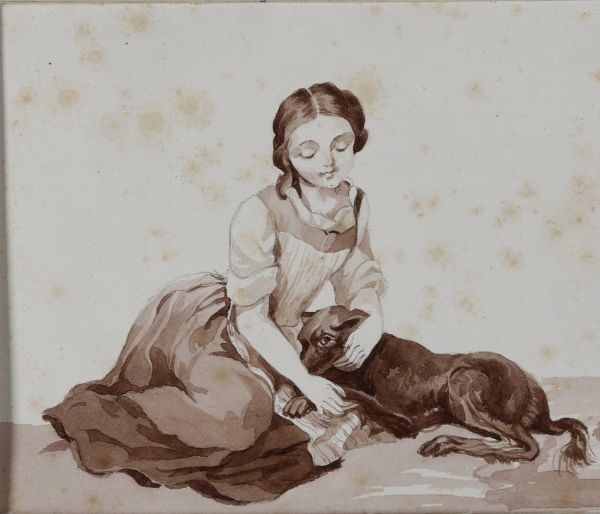 Sette disegni di soggetti vari a china e seppia su carta  - Asta Pittura del XIX-XX secolo - Associazione Nazionale - Case d'Asta italiane
