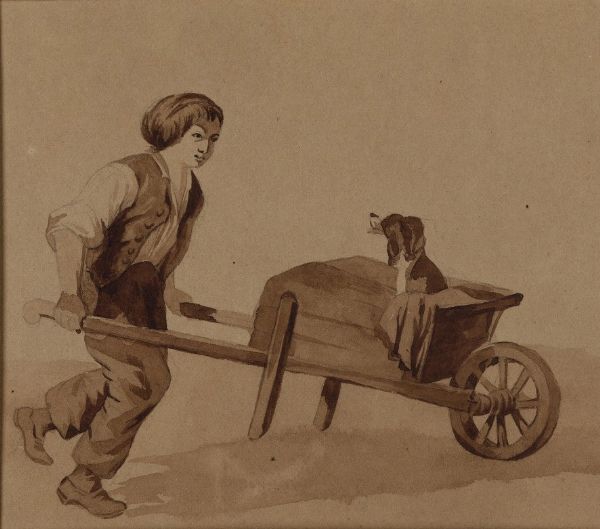 Sette disegni di soggetti vari a china e seppia su carta  - Asta Pittura del XIX-XX secolo - Associazione Nazionale - Case d'Asta italiane