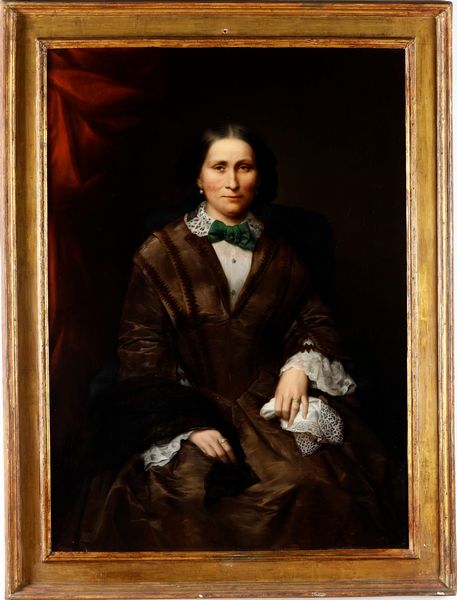 Anonimo del XIX secolo Ritratto di gentildonna con colletto e fiocco verde  - Asta Pittura del XIX-XX secolo - Associazione Nazionale - Case d'Asta italiane