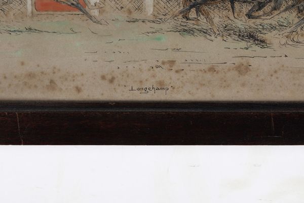 Eug�ne P�chaubes (1890-1967) Quarta corsa a Autvil � Corsa a Longchamps  - Asta Pittura del XIX-XX secolo - Associazione Nazionale - Case d'Asta italiane