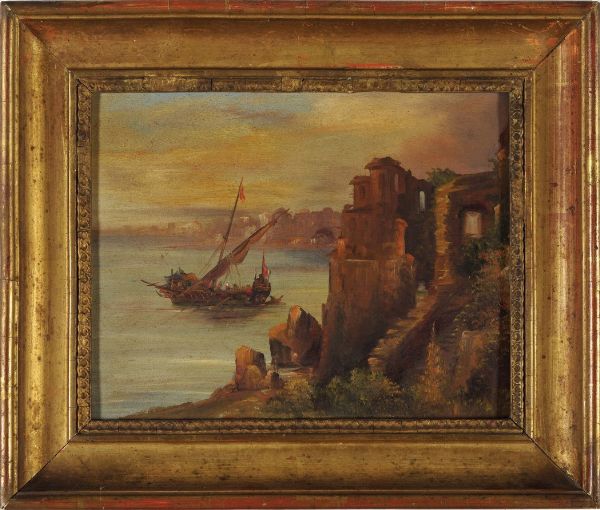 Due dipinti ad olio su tela con paesaggi  - Asta Pittura del XIX-XX secolo - Associazione Nazionale - Case d'Asta italiane