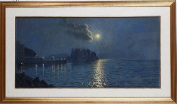 Luigi Gallina : Marina notturno  - Asta Pittura del XIX-XX secolo - Associazione Nazionale - Case d'Asta italiane