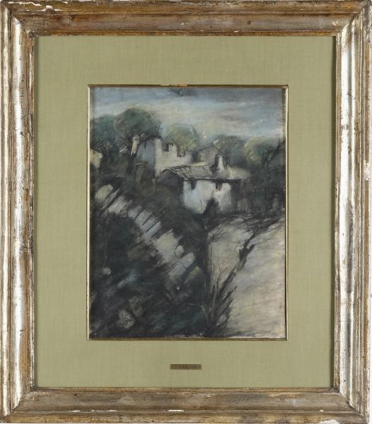 Anonimo del XIX-XX secolo Paesaggi con case  - Asta Pittura del XIX-XX secolo - Associazione Nazionale - Case d'Asta italiane