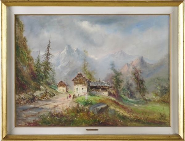 F. Mancini Paesaggio montano  - Asta Pittura del XIX-XX secolo - Associazione Nazionale - Case d'Asta italiane
