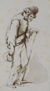 Sette disegni di soggetti vari a china e seppia su carta  - Asta Pittura del XIX-XX secolo - Associazione Nazionale - Case d'Asta italiane