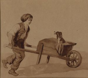 Sette disegni di soggetti vari a china e seppia su carta  - Asta Pittura del XIX-XX secolo - Associazione Nazionale - Case d'Asta italiane