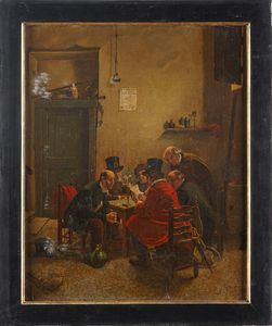 Angelo Inganni, copia da - Interno con figure