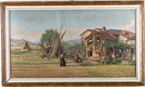 Carlo Leone Gallo - Paesaggio con figure