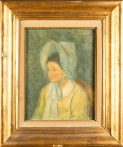 Aldo Salvadori : Ritratto di fanciulla  - Asta Pittura del XIX-XX secolo - Associazione Nazionale - Case d'Asta italiane