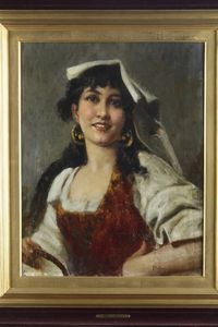 Anonimo del XIX secolo Ritratto di popolana  - Asta Pittura del XIX-XX secolo - Associazione Nazionale - Case d'Asta italiane