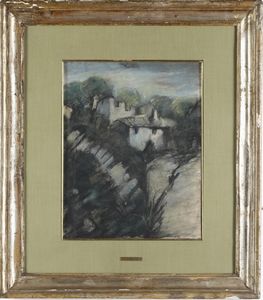 Anonimo del XIX-XX secolo Paesaggi con case  - Asta Pittura del XIX-XX secolo - Associazione Nazionale - Case d'Asta italiane