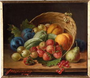 Francesco Malacrea - Natura morta con fragole