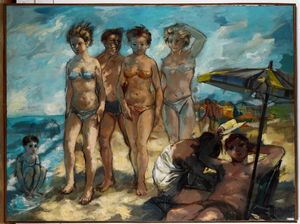 CLAUDIO BENITO TIOZZO - Bagnanti sul lido veneziano