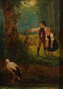 Salentin Hubert - Due fanciulli nel bosco, 1886