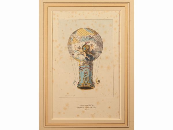 Mongolfiere  - Asta Una collezione di stampe - parte I - Associazione Nazionale - Case d'Asta italiane