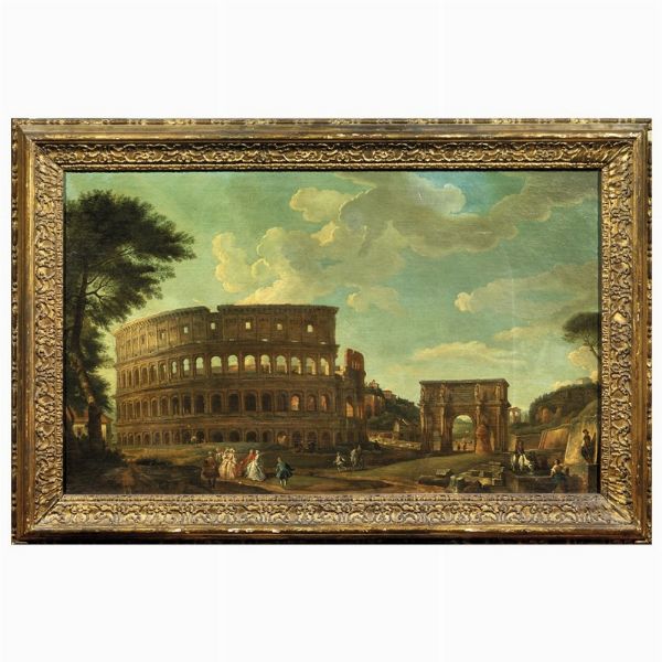 Scuola di Giovanni Paolo Panini, sec. XVIII  - Asta ARCADE I DIPINTI DAL SECOLO XV AL XVIII - Associazione Nazionale - Case d'Asta italiane