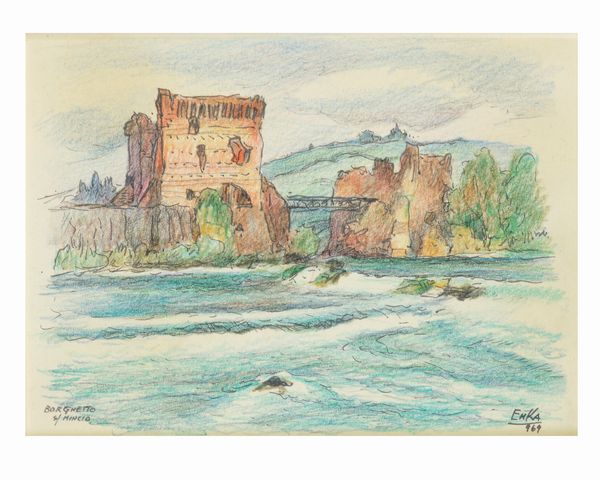 EMILO KALCHSCHMIDT : Borghetto sul Mincio  - Asta Arte Moderna, Contemporanea e Dipinti del XIX Secolo - Associazione Nazionale - Case d'Asta italiane