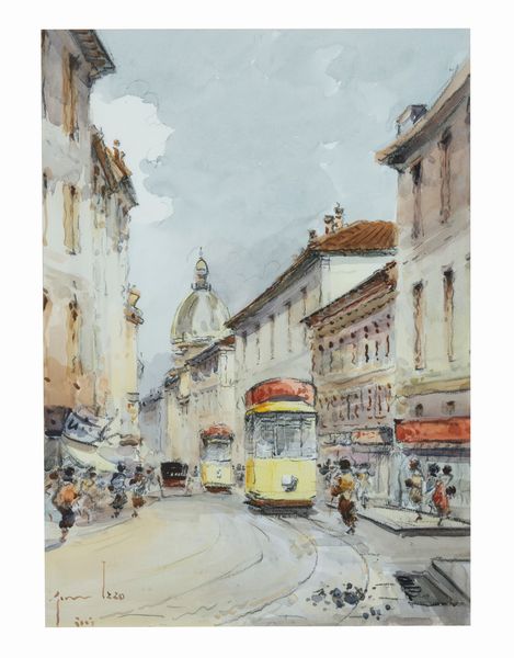 GIOVANNI IZZO : Scorcio milanese  - Asta Arte Moderna, Contemporanea e Dipinti del XIX Secolo - Associazione Nazionale - Case d'Asta italiane