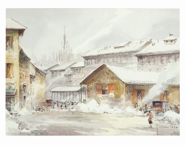 GIOVANNI IZZO : Dietro il Duomo di Milano  - Asta Arte Moderna, Contemporanea e Dipinti del XIX Secolo - Associazione Nazionale - Case d'Asta italiane