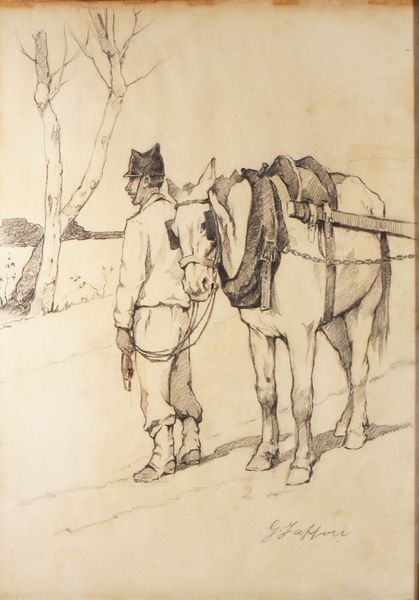 Giovanni Fattori : Cavallo con soldato  - Asta Arte Moderna, Contemporanea e Dipinti del XIX Secolo - Associazione Nazionale - Case d'Asta italiane