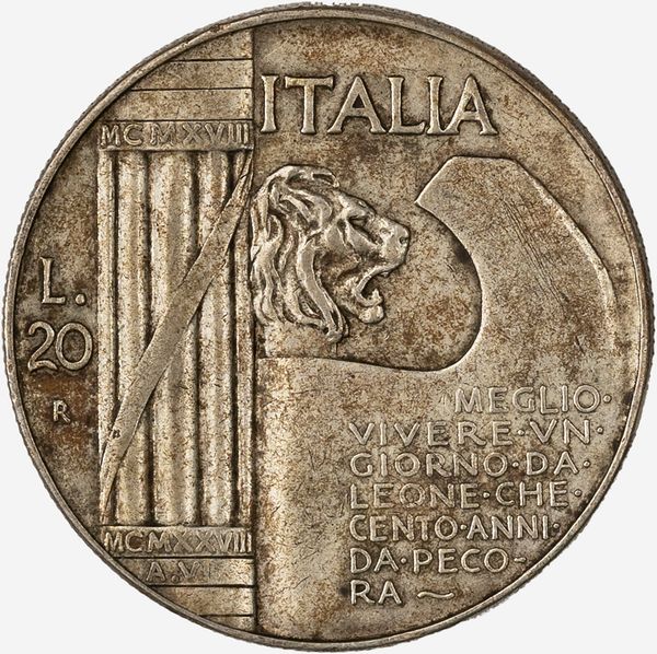 Regno d'Italia, VITTORIO EMANUELE III, 1900-1946 : 20 Lire Elmetto  - Asta Numismatica - Associazione Nazionale - Case d'Asta italiane