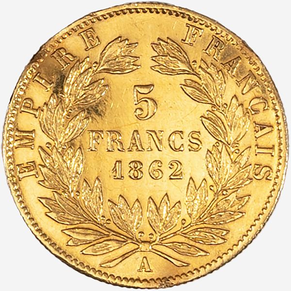 Francia, NAPOLEONE III, 1852-1870 : 5 franchi  - Asta Numismatica - Associazione Nazionale - Case d'Asta italiane