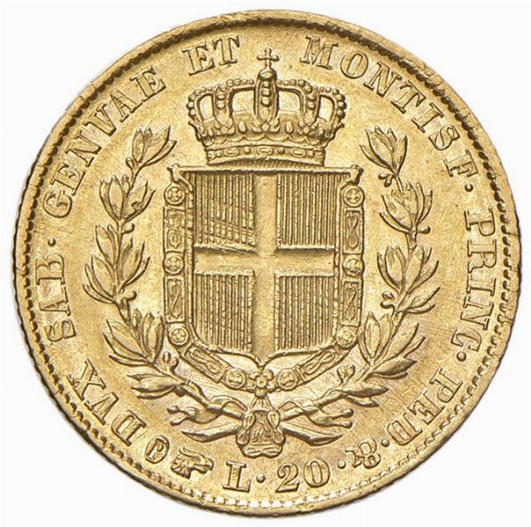 Regno di Sardegna, CARLO ALBERTO, 1831-1849 : 20 lire  - Asta Numismatica - Associazione Nazionale - Case d'Asta italiane