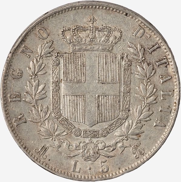 Regno d'Italia, VITTORIO EMANUELE II, 1861-1878 : 5 Lire  - Asta Numismatica - Associazione Nazionale - Case d'Asta italiane